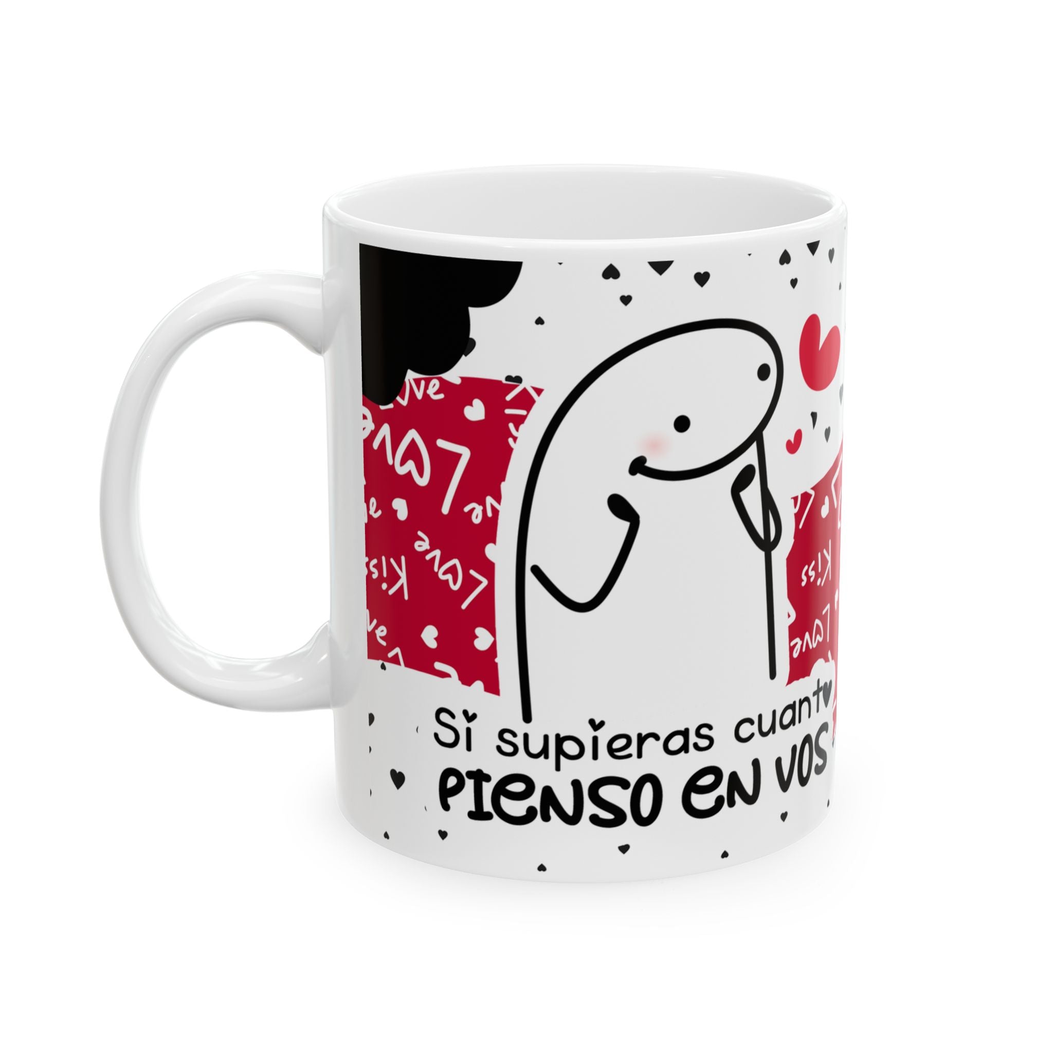 Mug San Valentín “Si Supieras Cuánto Pienso en Vos” Taza Divertida de Amor