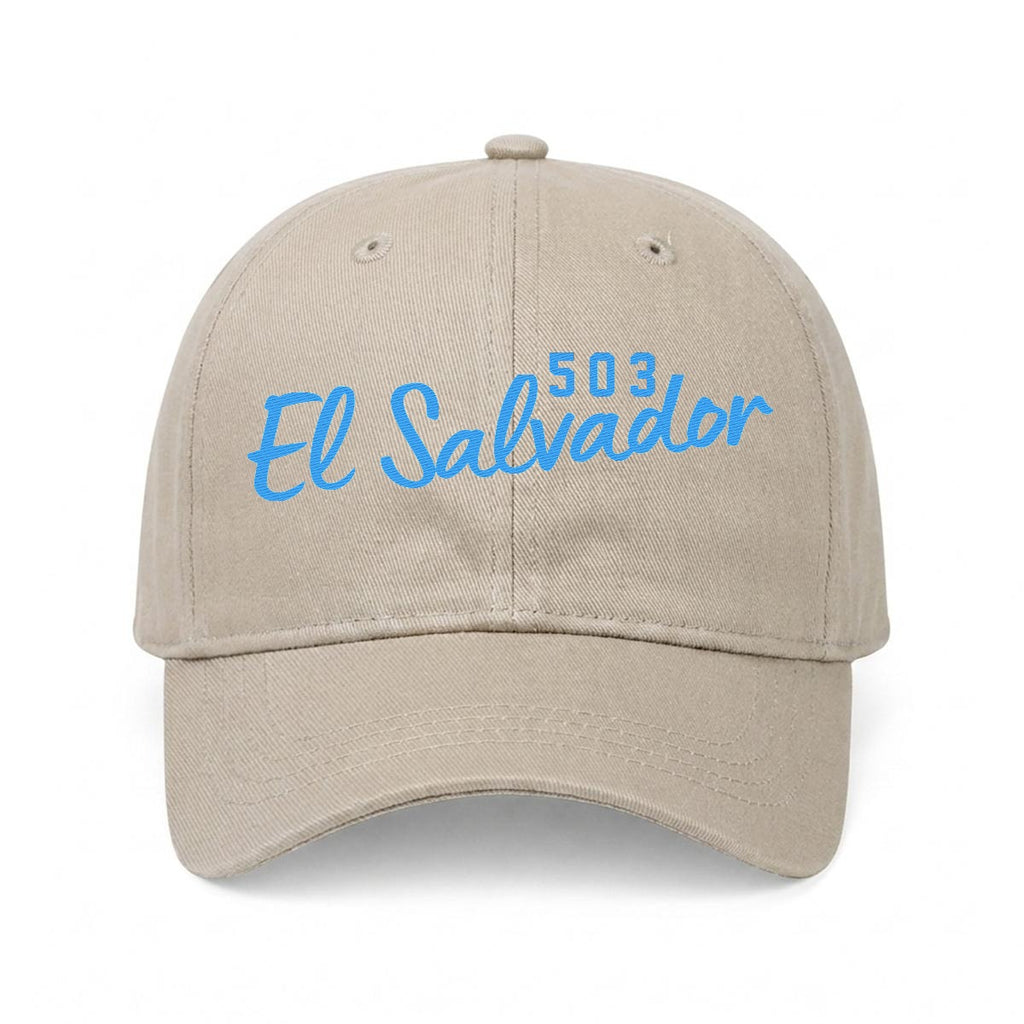 Gorra de El Salvador 503 Bordada Premium Estilo Casual Ajustable de Algodón