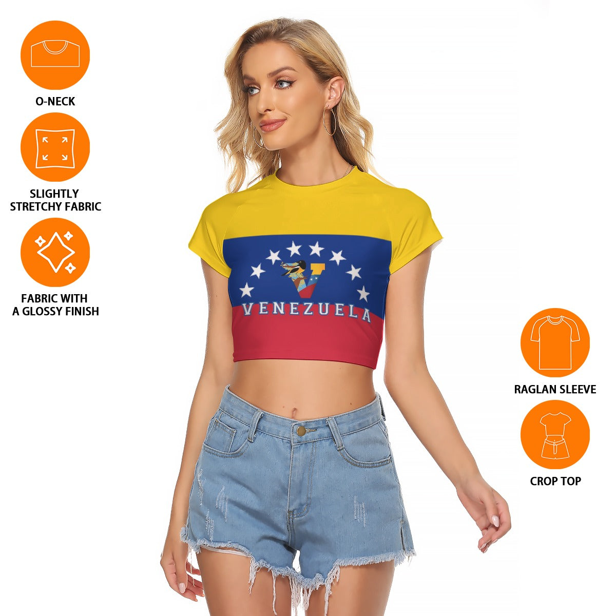 Crop Top Raglan Venezuela Mujer