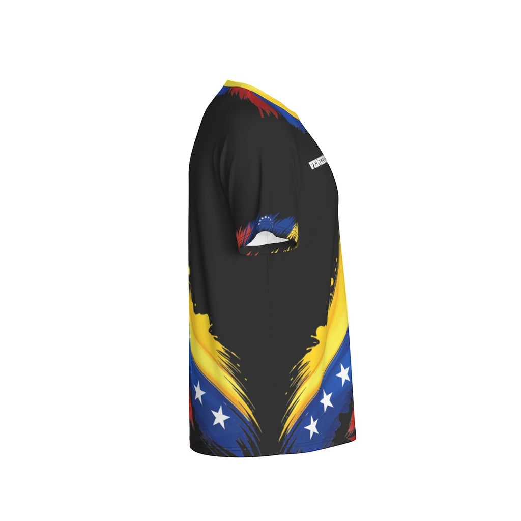 Camiseta Venezuela tricolor abstracto y estrellas estilo moderno