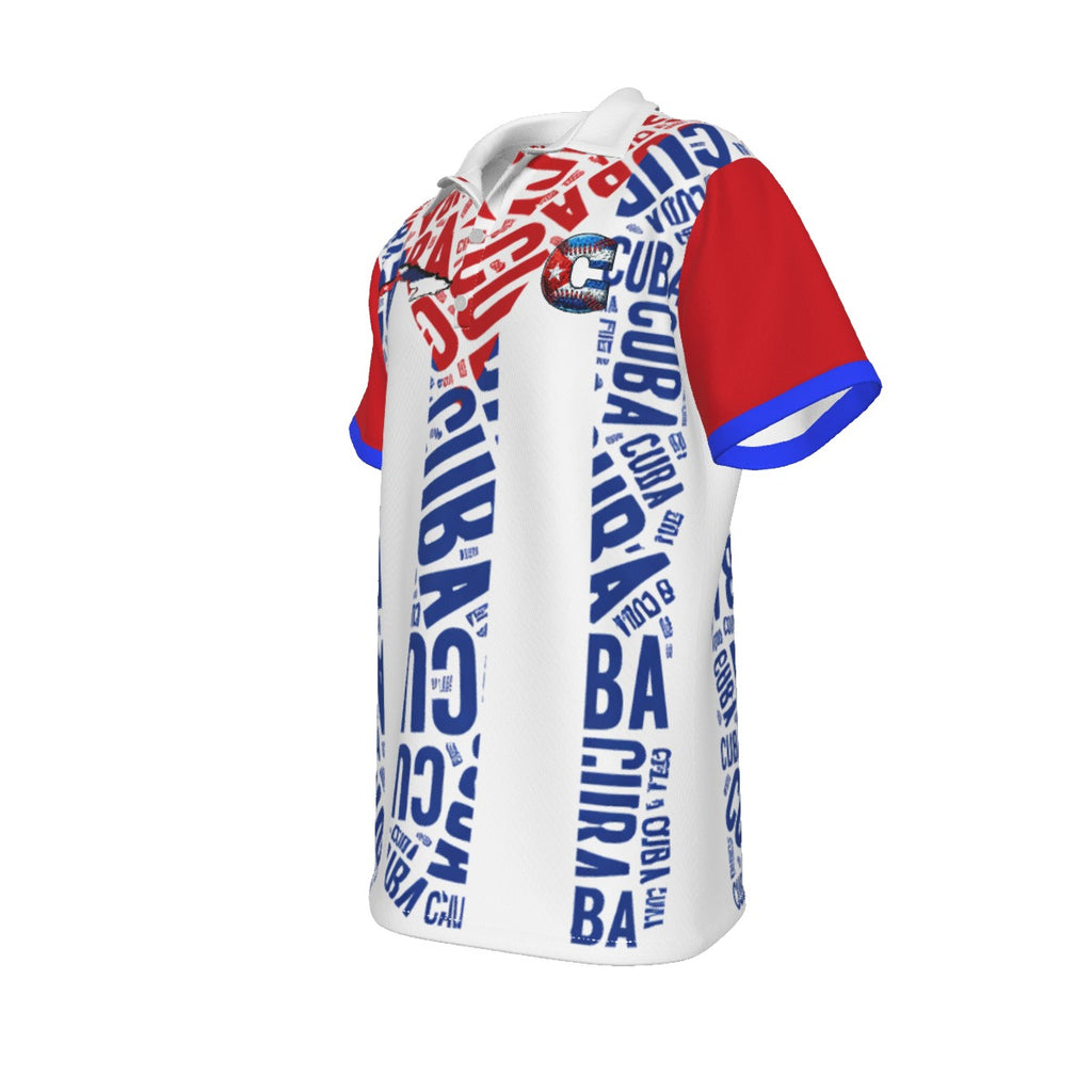 Polo Cuba estilo bandera tipográfico elegante para hombre