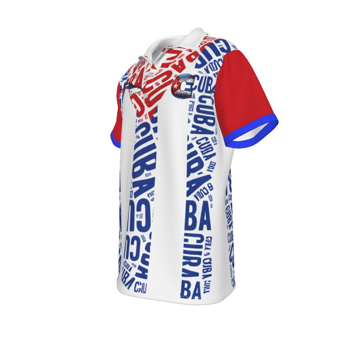 Polo Cuba estilo bandera tipográfico elegante para hombre