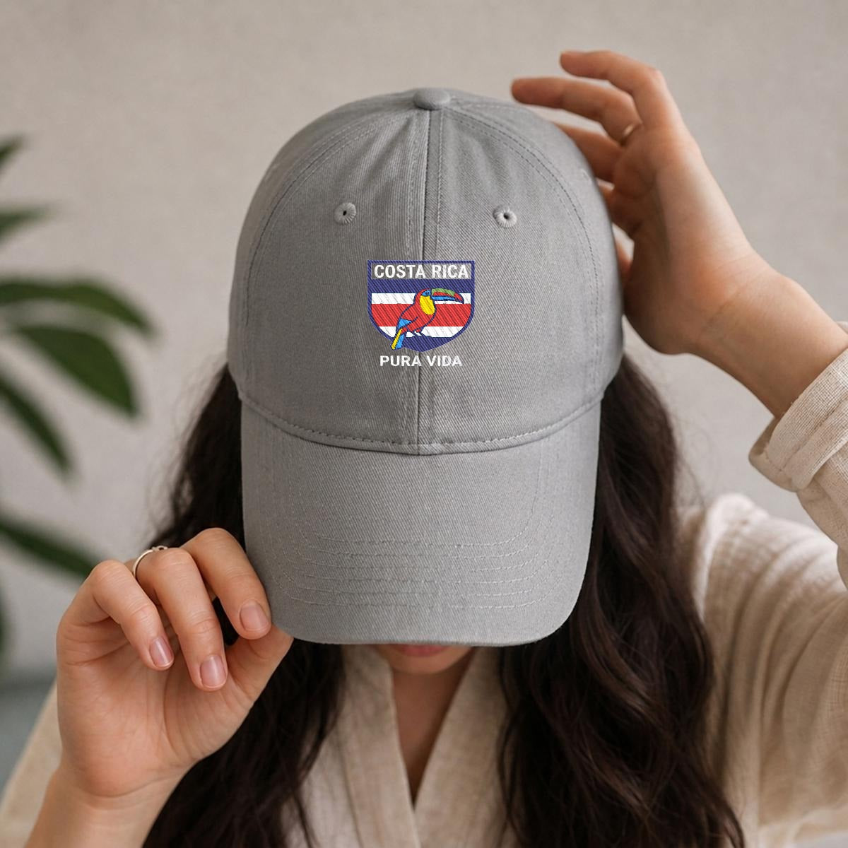 Gorra de Costa Rica Bordada Premium Pura Vida de Algodón Estilo Casual