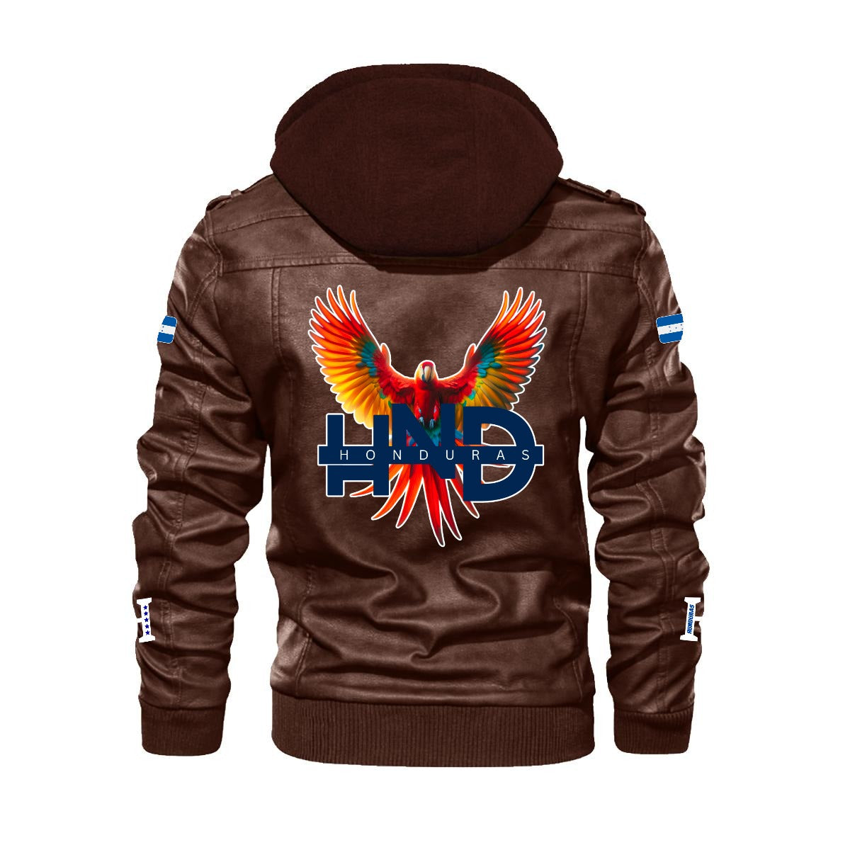 Chaqueta Tipo Cuero Honduras con Capucha Removible – Estilo Casual y Deportivo