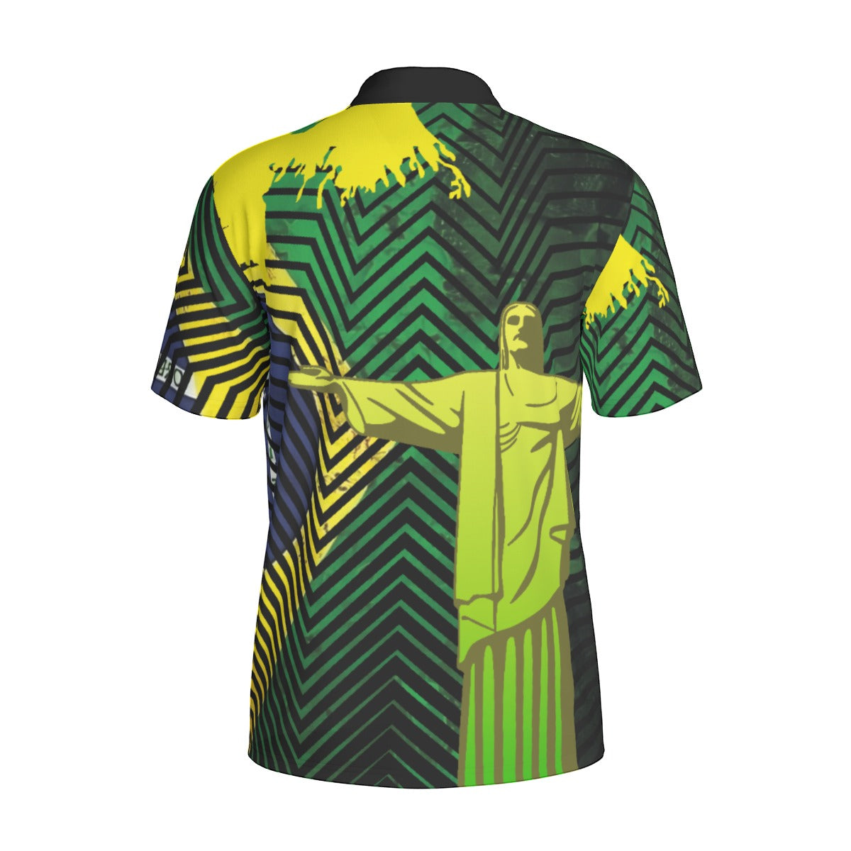 Camiseta Tipo Polo Brasil Cristo Redentor Streetwear – Ícono Urbano Tropical (Hombre)