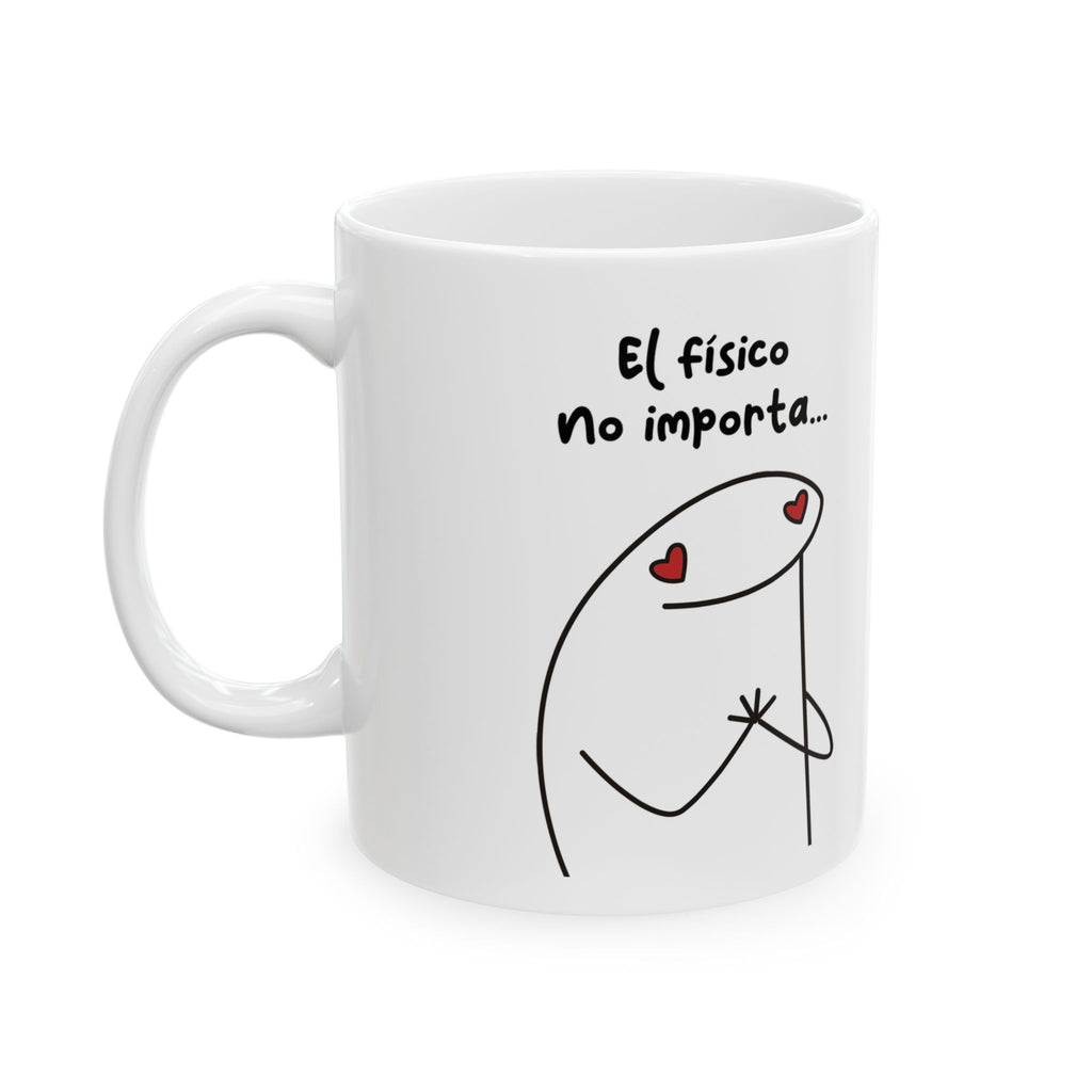 Taza San Valentin “El Físico No Importa”  Taza Romántica Doble Cara