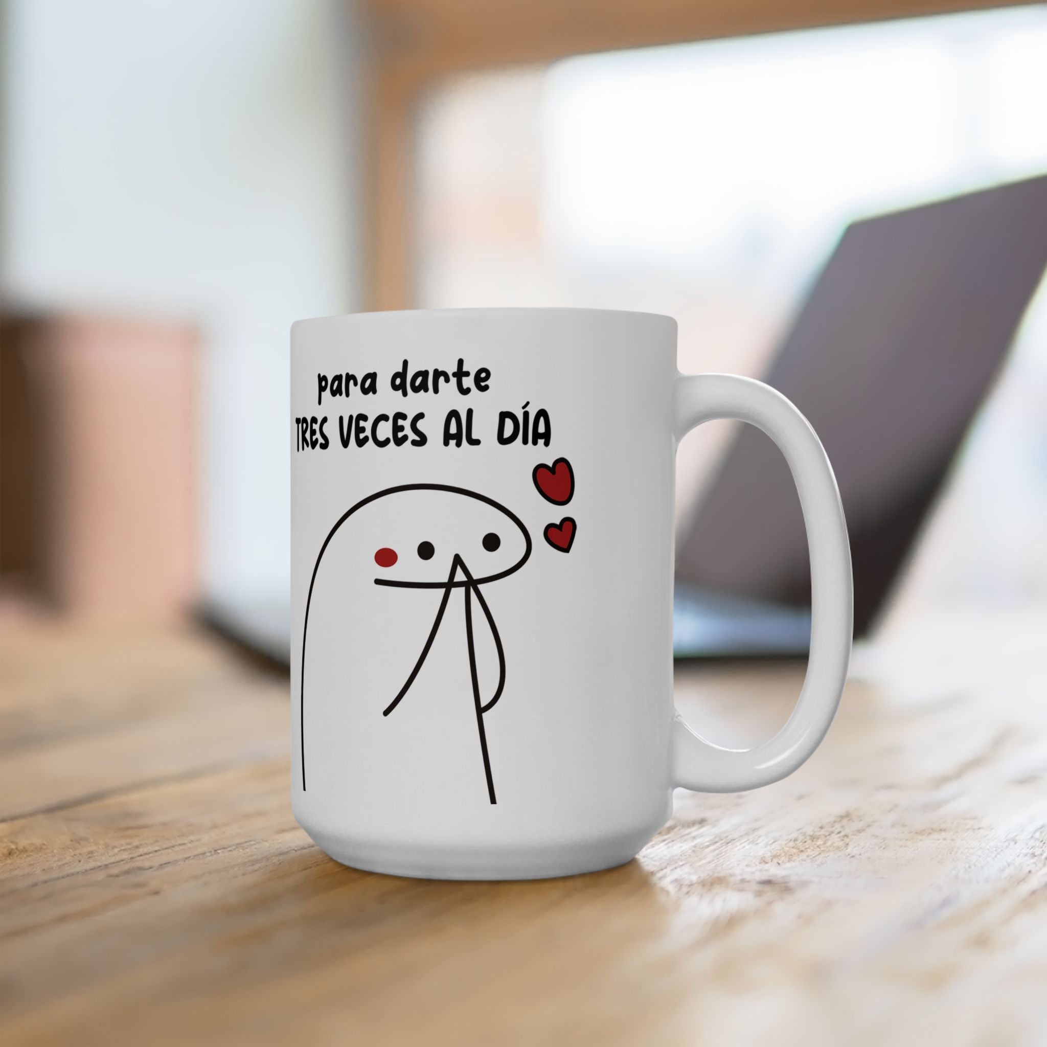 Taza San Valentin “Tres Veces al Día” Taza Divertida