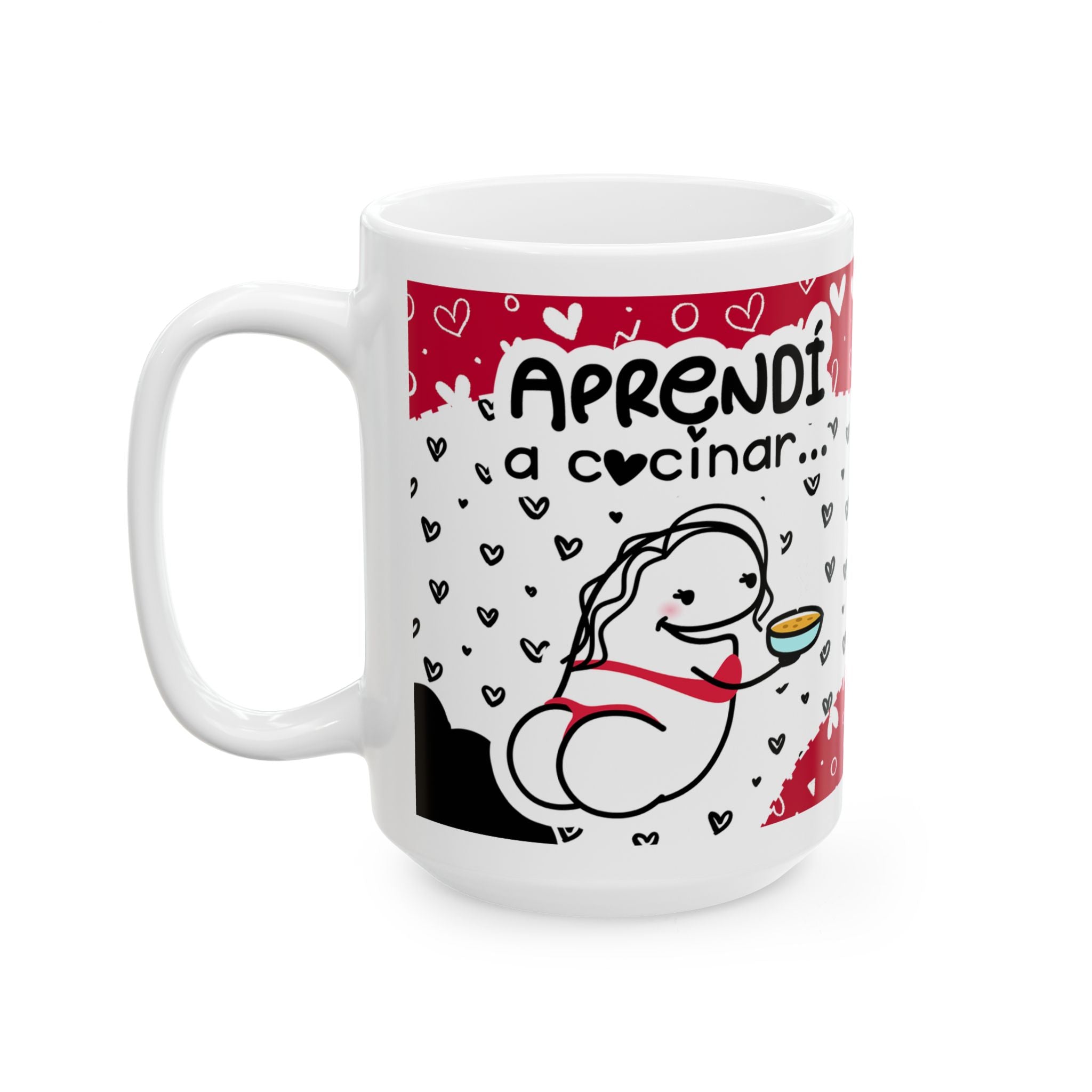 Mug San Valentin “Aprendí a Cocinar para Hacerte Enamorar” Taza Divertida de Amor