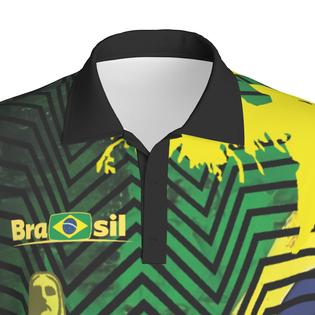 Camiseta Tipo Polo Brasil Cristo Redentor Streetwear – Ícono Urbano Tropical (Hombre)