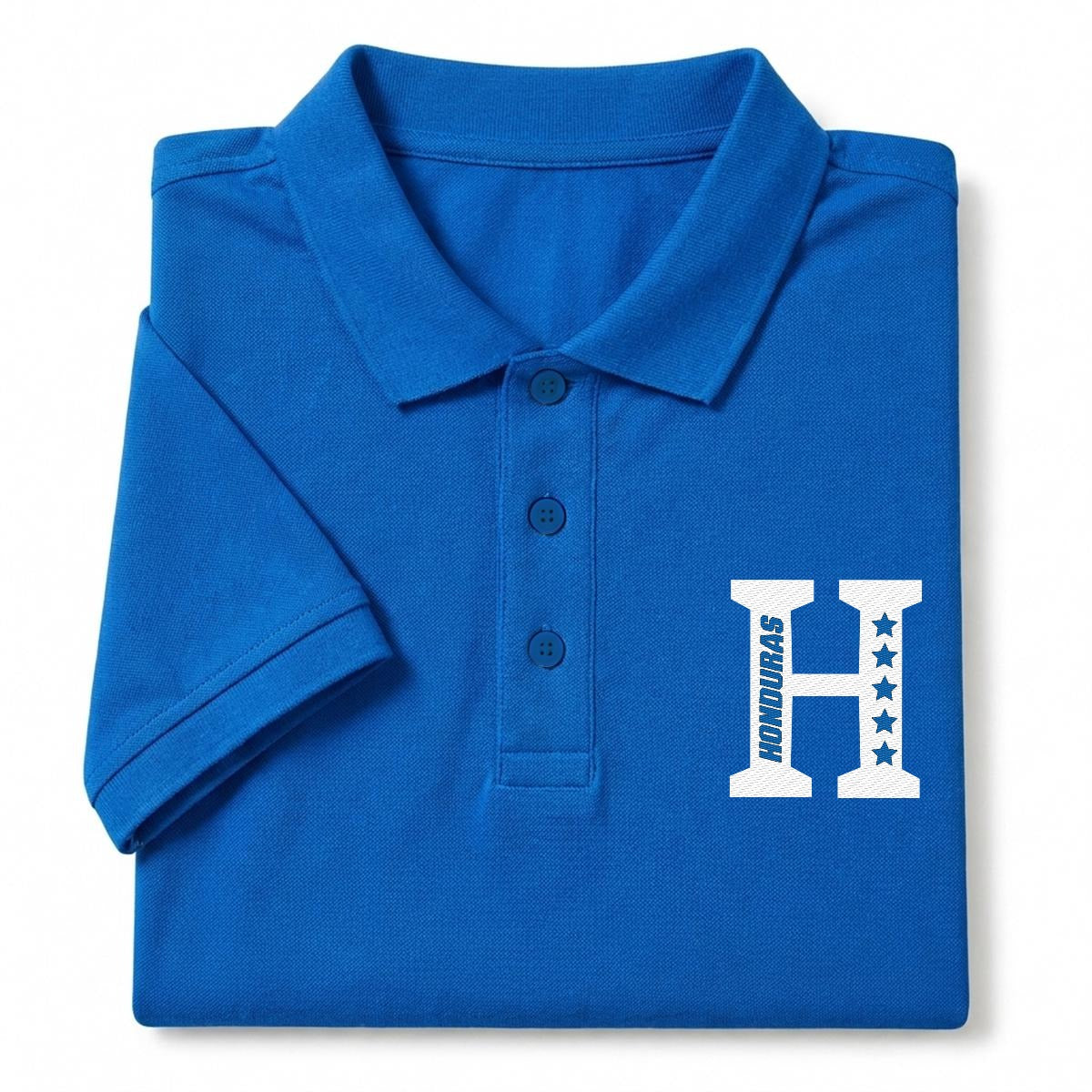 Camisa Tipo Polo de Honduras Bordado H de Cinco Estrellas