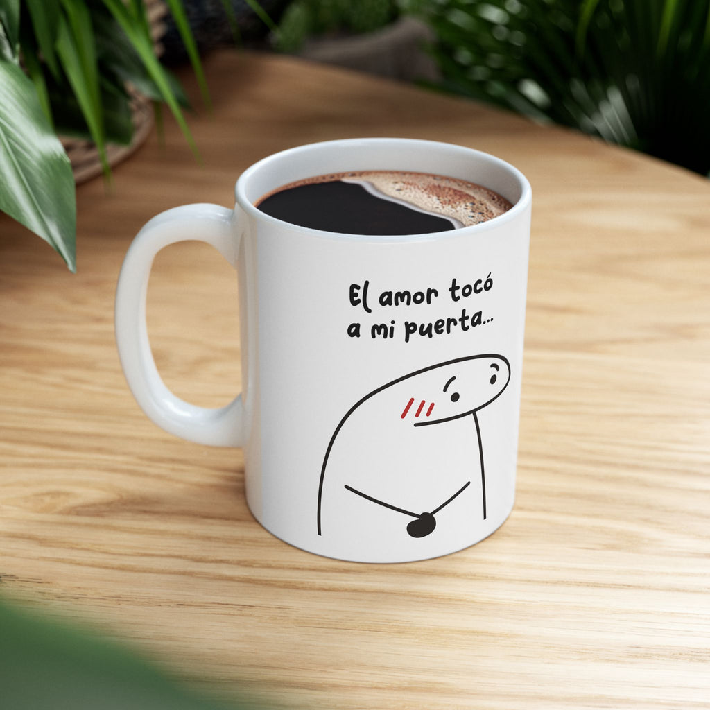 Tazas San Valentin Pareja “El Amor Tocó a Mi Puerta” Romántico y Divertido