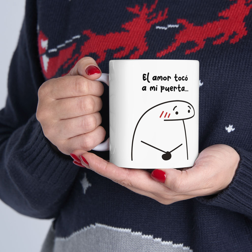 Tazas San Valentin Pareja “El Amor Tocó a Mi Puerta” Romántico y Divertido