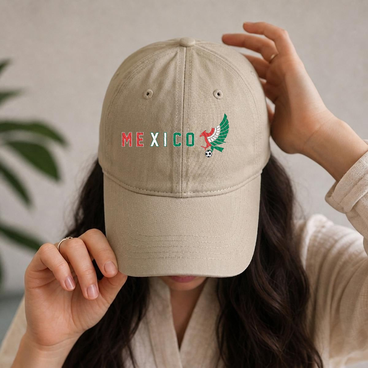 Gorra de México Bordada Premium Estilo Casual Ajustable de Algodón