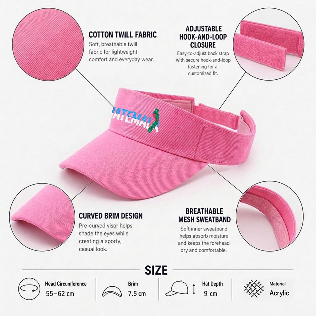 Visera Deportiva de Guatemala Bordada Premium Estilo Ajustable para Sol