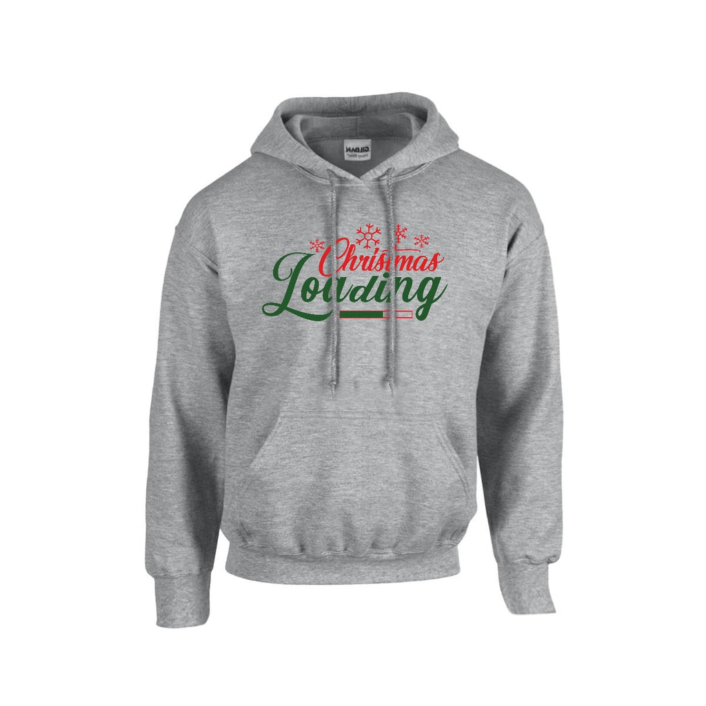 Sweat à capuche de Noël Christmas Loading en écriture cursive