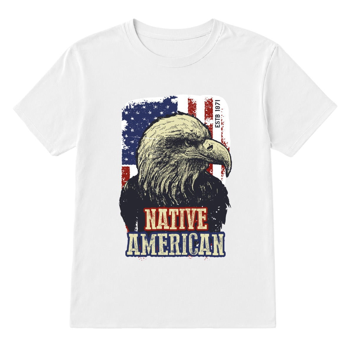 Camiseta Native American Águila Diseño Patriótico USA Estilo Vintage Unisex