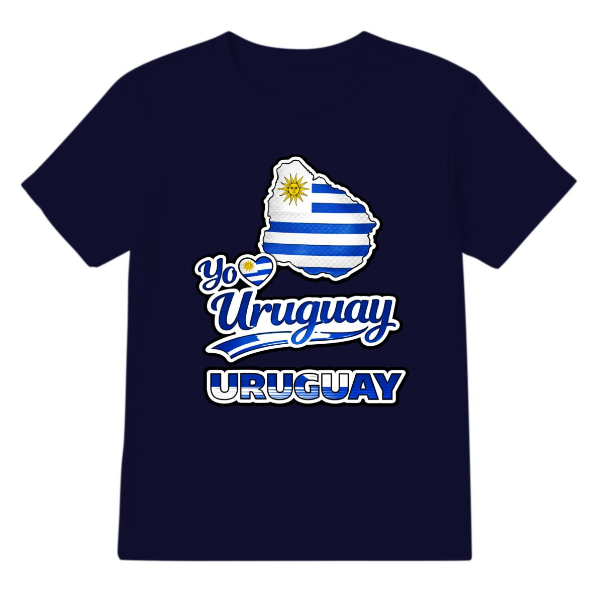 Camiseta Uruguay Yo Amo Uruguay Diseño Patriótico Mapa Bandera