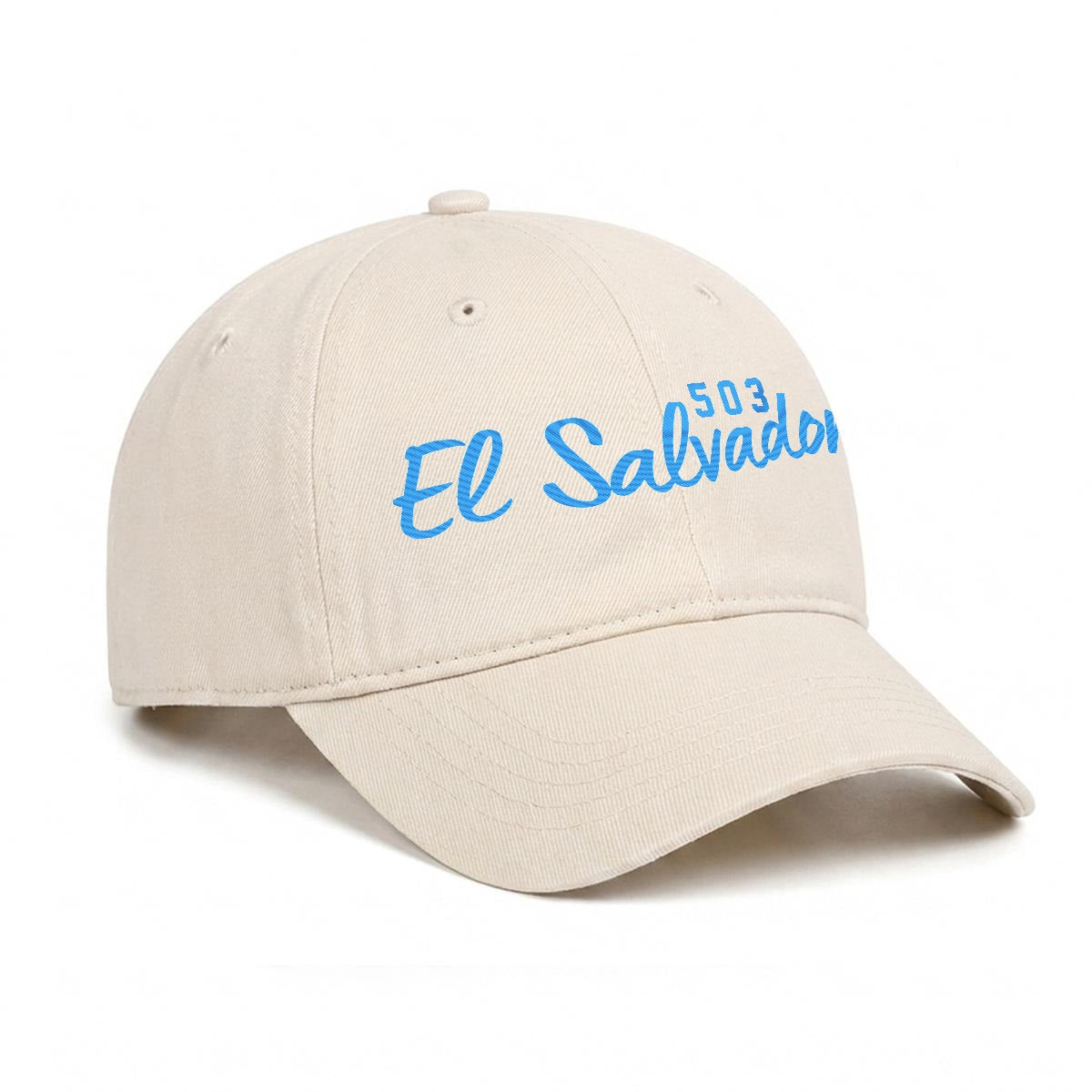 Gorra de El Salvador 503 Bordada Premium Estilo Casual Ajustable de Algodón