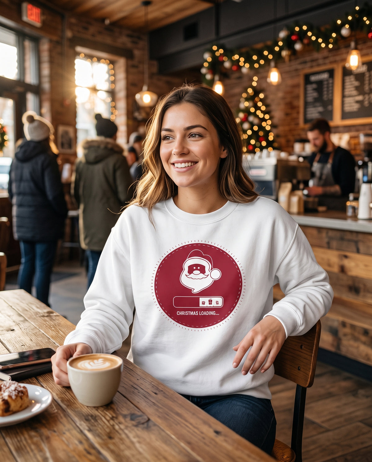 Sudadera Cuello Redondo 'Christmas Loading' Santa Claus