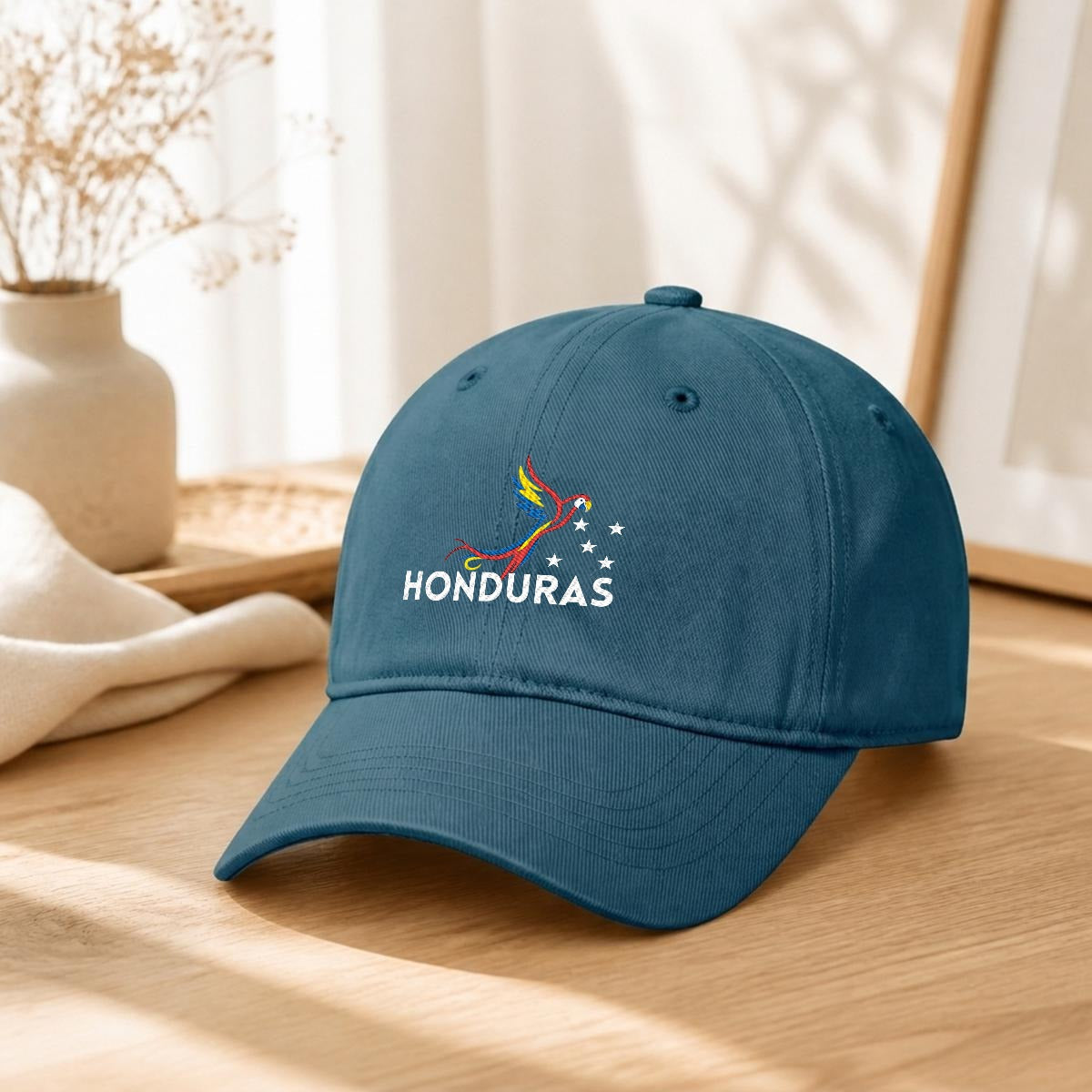 Gorra de Honduras Bordada Premium Guacamaya de Algodón Estilo Casual