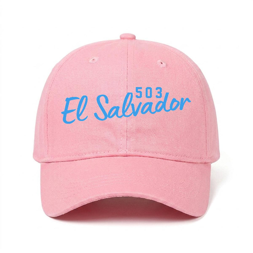 Gorra de El Salvador 503 Bordada Premium Estilo Casual Ajustable de Algodón