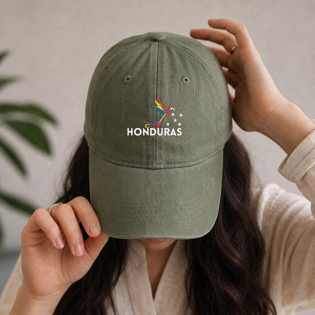 Gorra de Honduras Bordada Premium Guacamaya de Algodón Estilo Casual