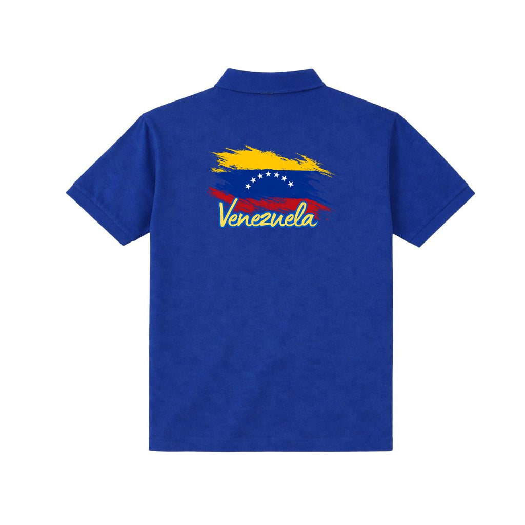 Polo Venezuela Escudo V Frontal y Bandera Espalda