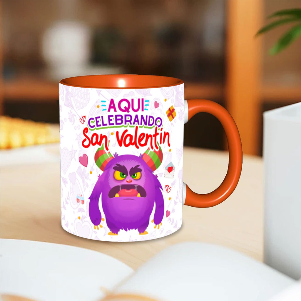 Mug et gobelet de la Saint-Valentin « Ici, on fête la Saint-Valentin » – Édition amusante