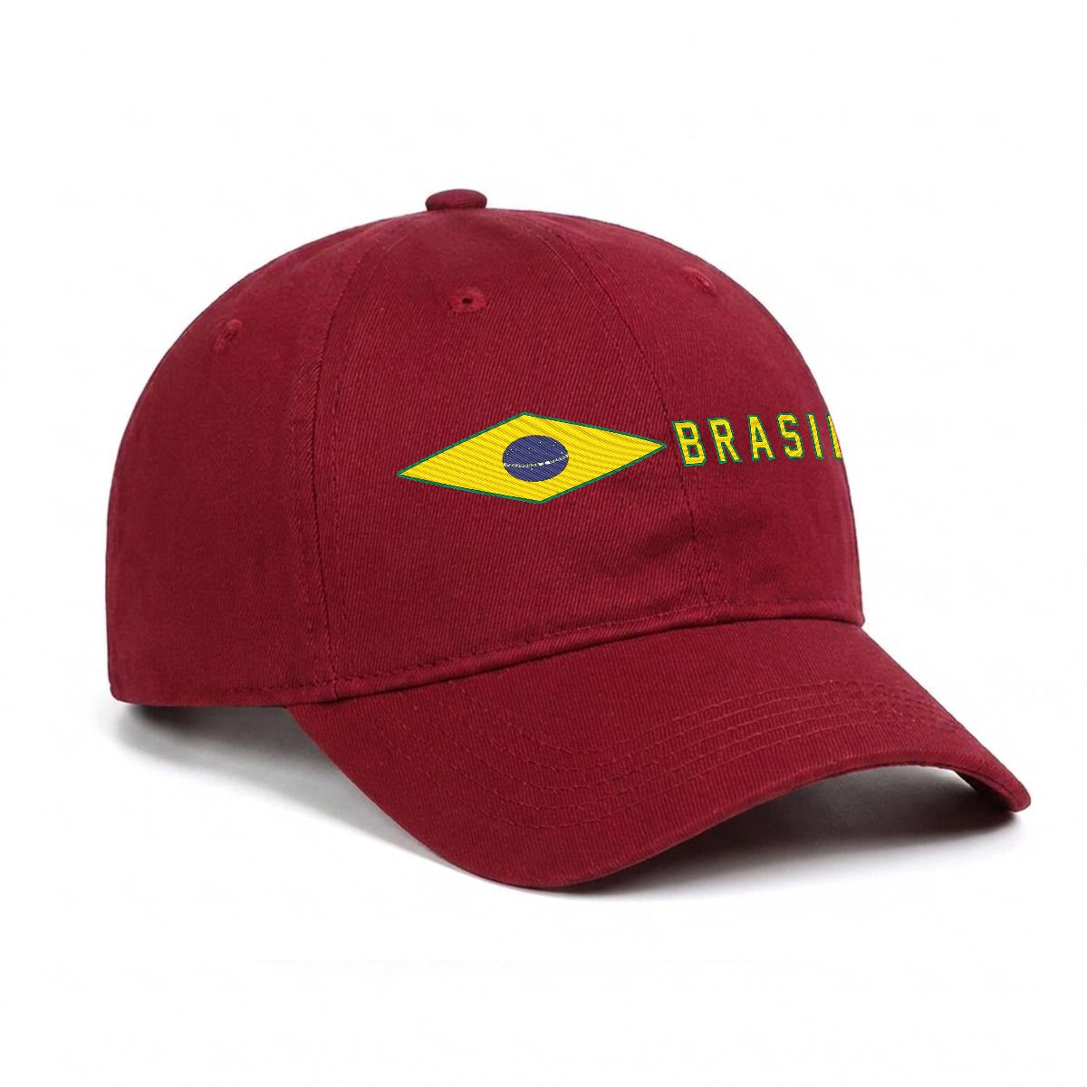 Gorra de Brasil Bordada Premium Estilo Casual Ajustable de Algodón