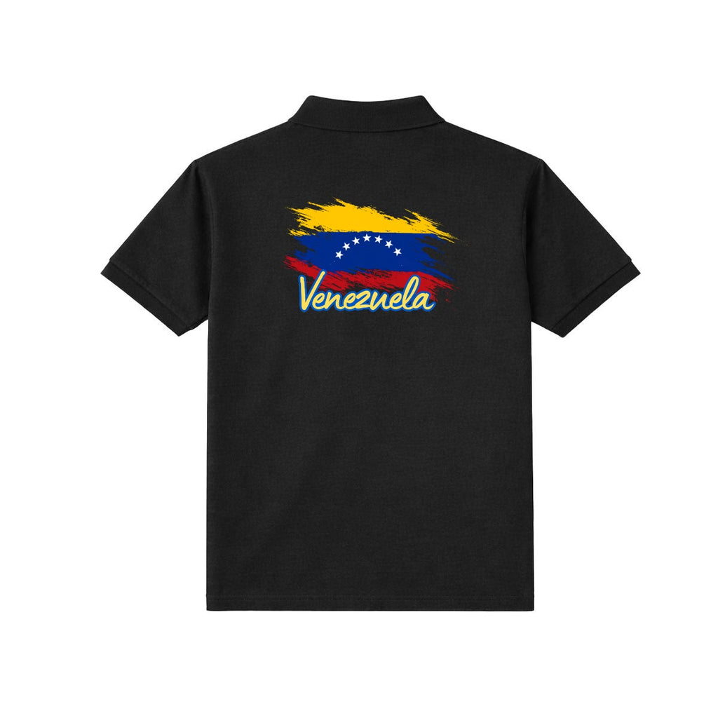 Polo Venezuela Escudo V Frontal y Bandera Espalda