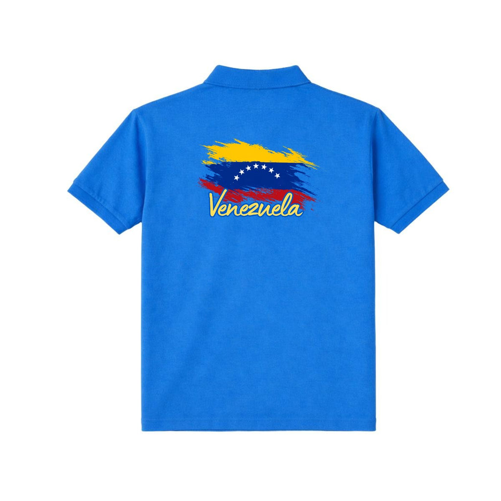 Polo Venezuela Escudo V Frontal y Bandera Espalda