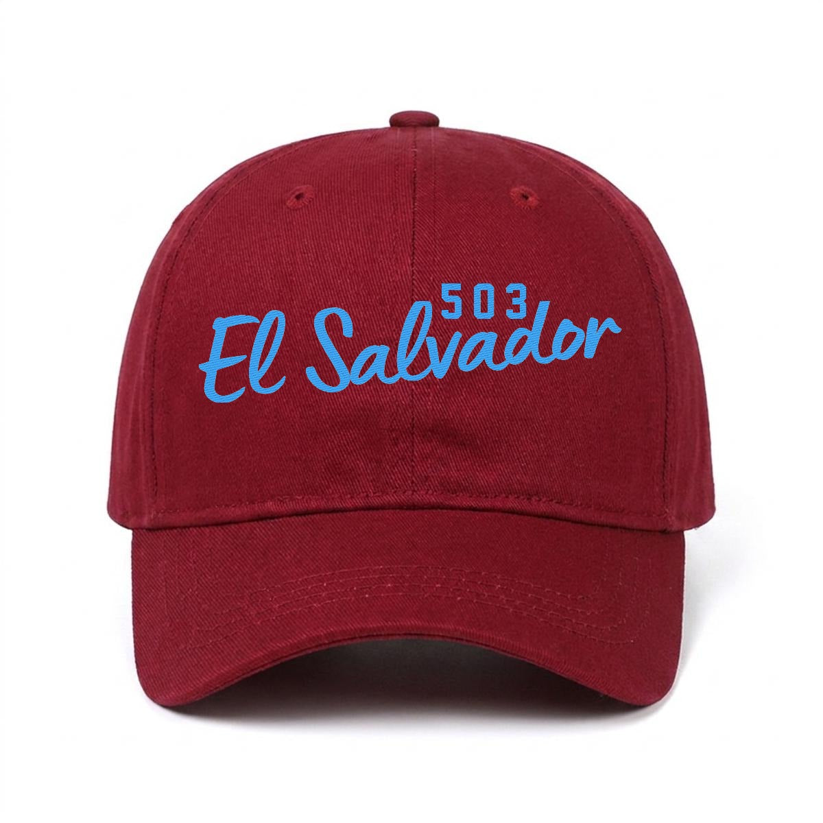 Gorra de El Salvador 503 Bordada Premium Estilo Casual Ajustable de Algodón