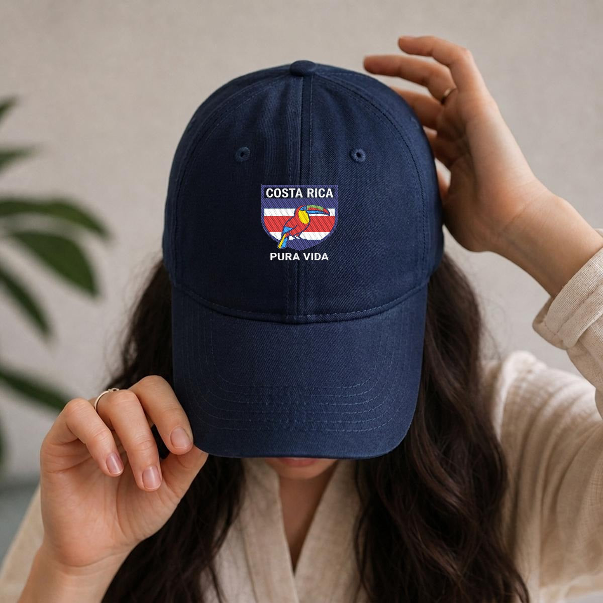 Gorra de Costa Rica Bordada Premium Pura Vida de Algodón Estilo Casual