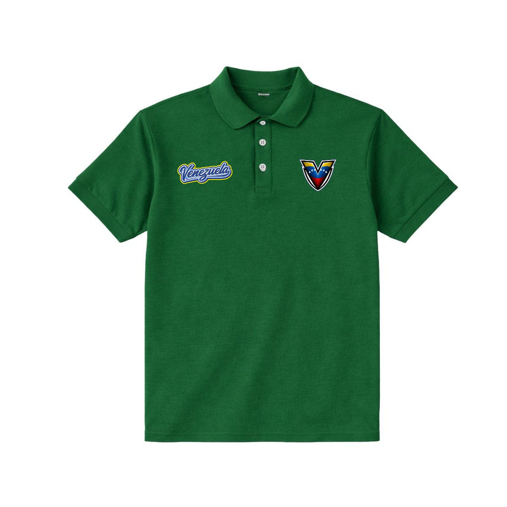 Polo Venezuela Escudo V Frontal y Bandera Espalda