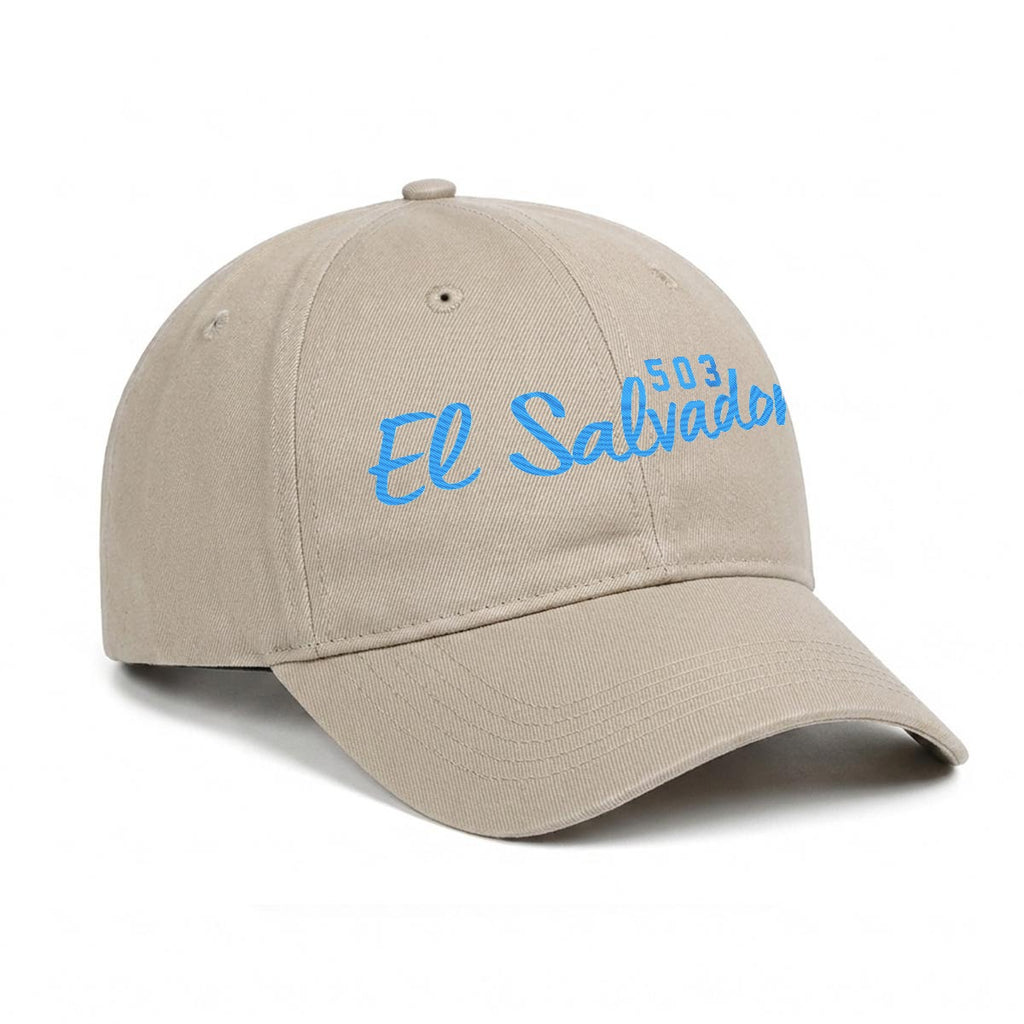 Gorra de El Salvador 503 Bordada Premium Estilo Casual Ajustable de Algodón
