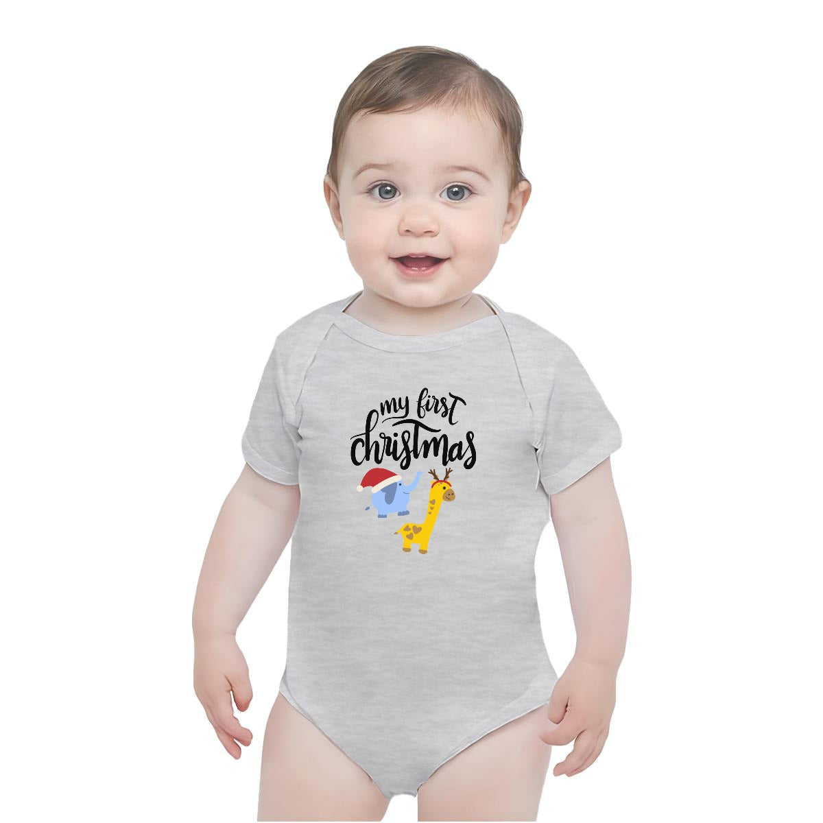 Baby Bodysuit Onesie 'My First Christmas' Animals