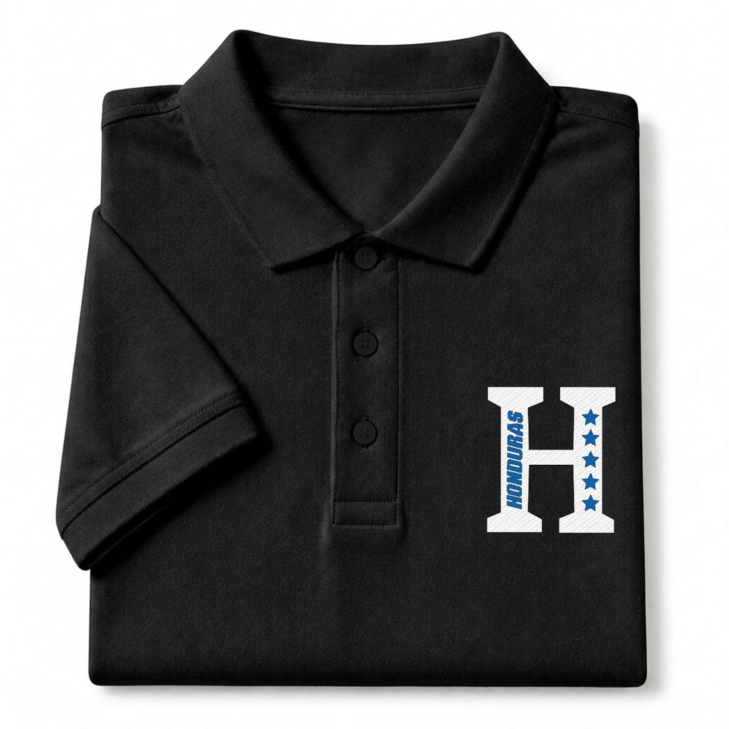 Camisa Tipo Polo de Honduras Bordado H de Cinco Estrellas