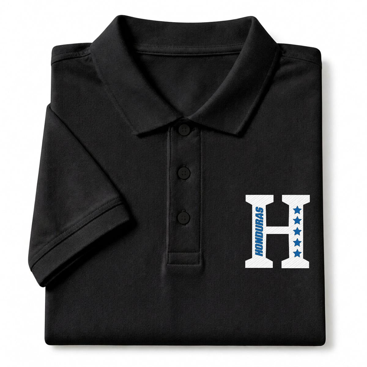Camisa Tipo Polo de Honduras Bordado H de Cinco Estrellas