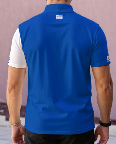 Polo Uruguay Premium para Hombre – Diseño Bandera y Escudo Nacional