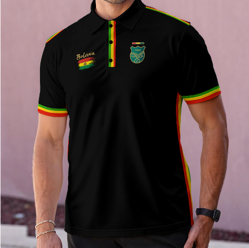 Camisa Tipo Polo de Bolivia Tricolor para Hombre