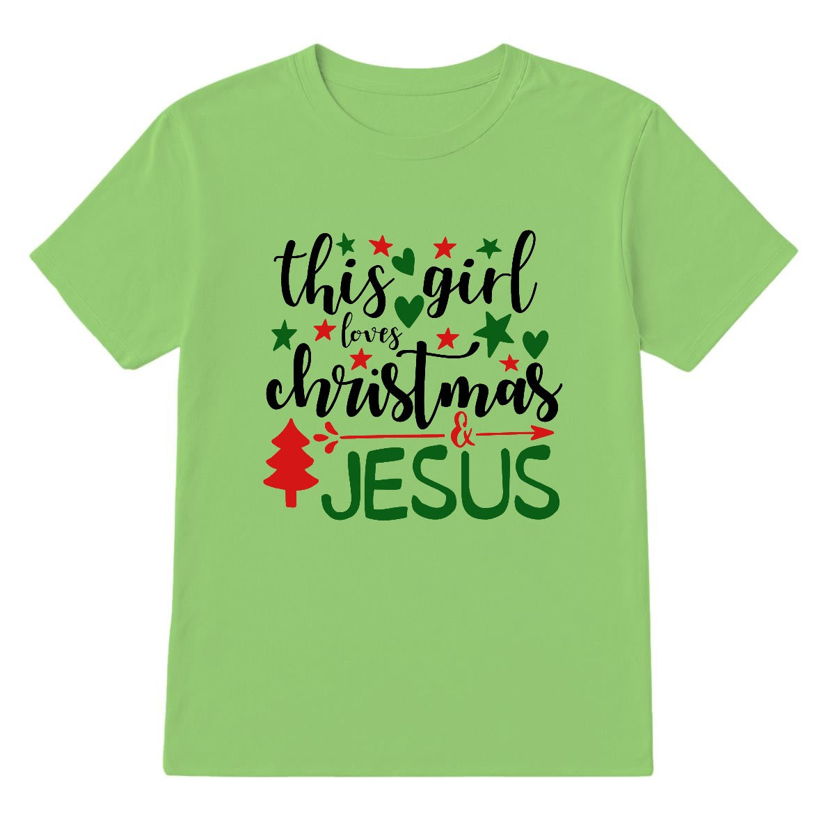 Christian T-Shirt This Girl Loves Christmas & Jesus