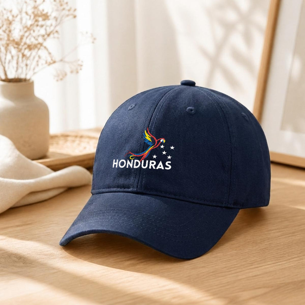 Gorra de Honduras Bordada Premium Guacamaya de Algodón Estilo Casual