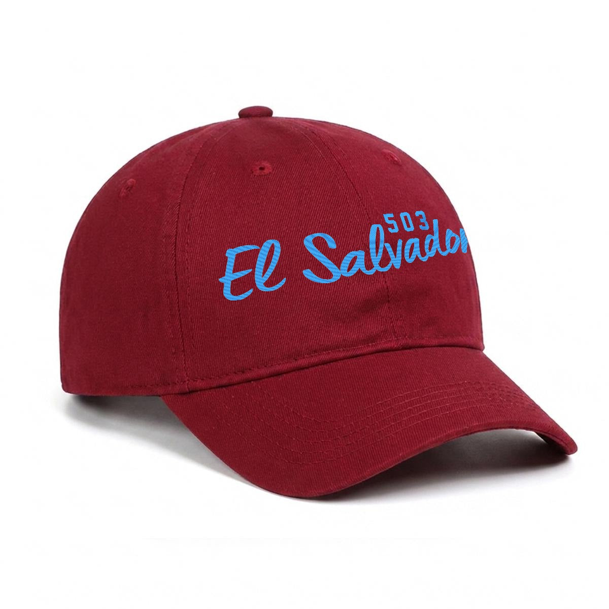 Gorra de El Salvador 503 Bordada Premium Estilo Casual Ajustable de Algodón