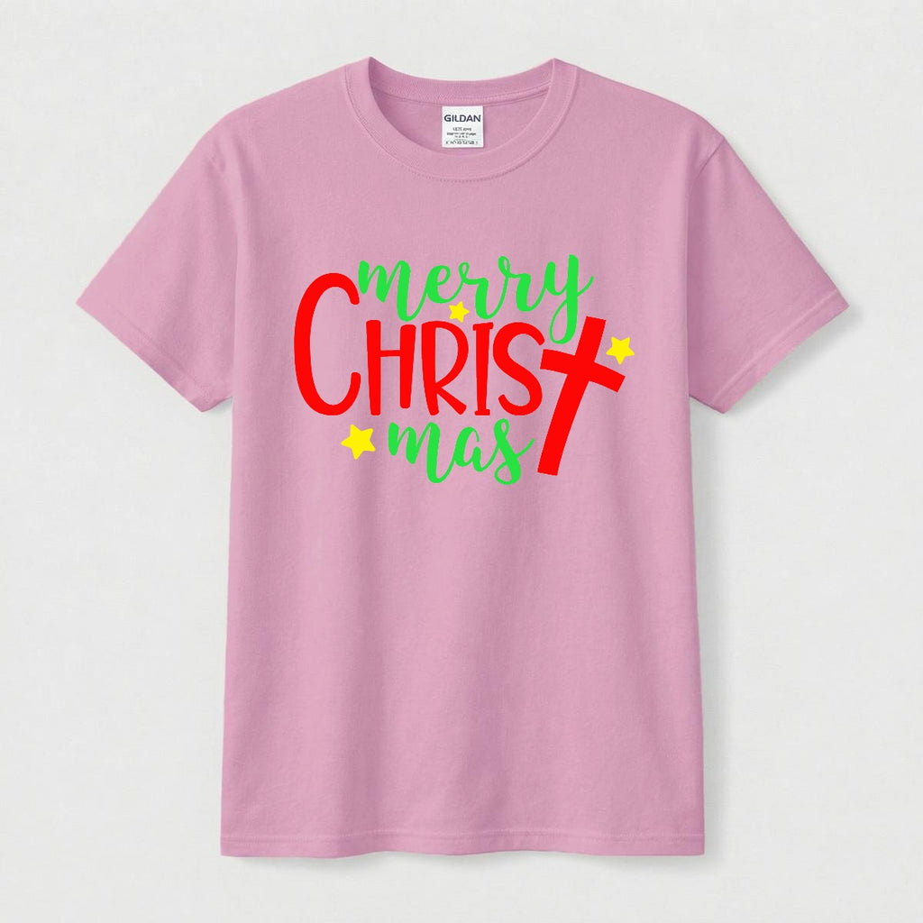 'Merry Christ-mas' Christmas T-Shirt Christian Cross