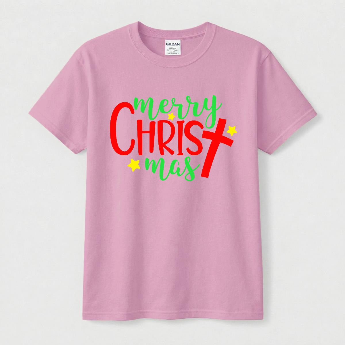 'Merry Christ-mas' Christmas T-Shirt Christian Cross