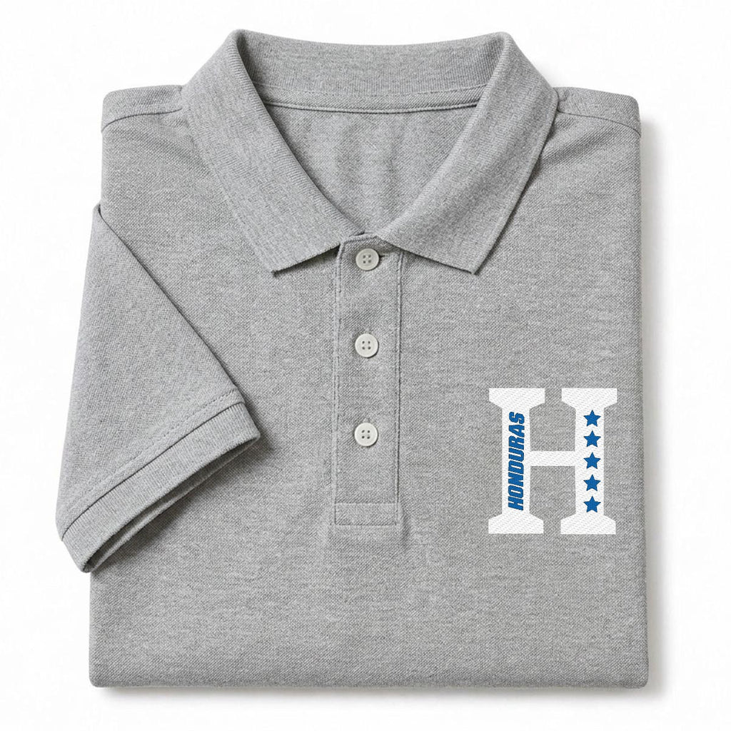 Camisa Tipo Polo de Honduras Bordado H de Cinco Estrellas