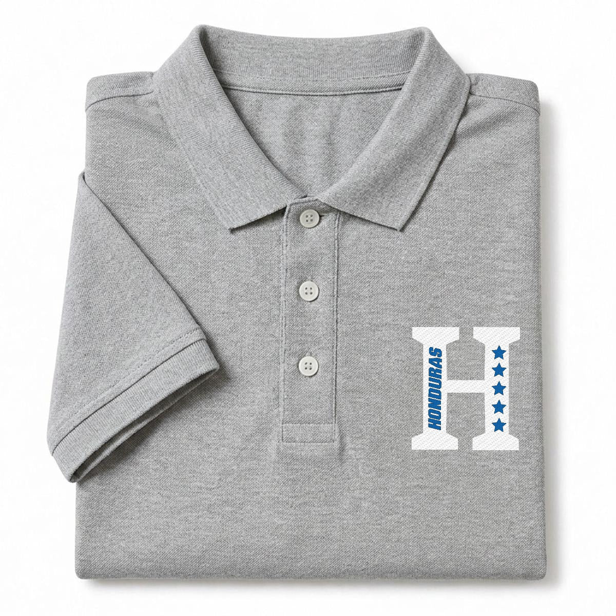 Camisa Tipo Polo de Honduras Bordado H de Cinco Estrellas