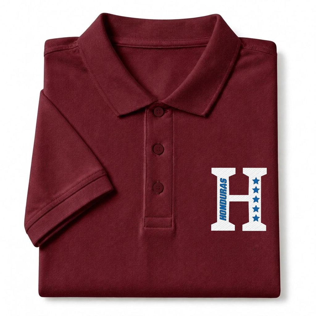 Camisa Tipo Polo de Honduras Bordado H de Cinco Estrellas