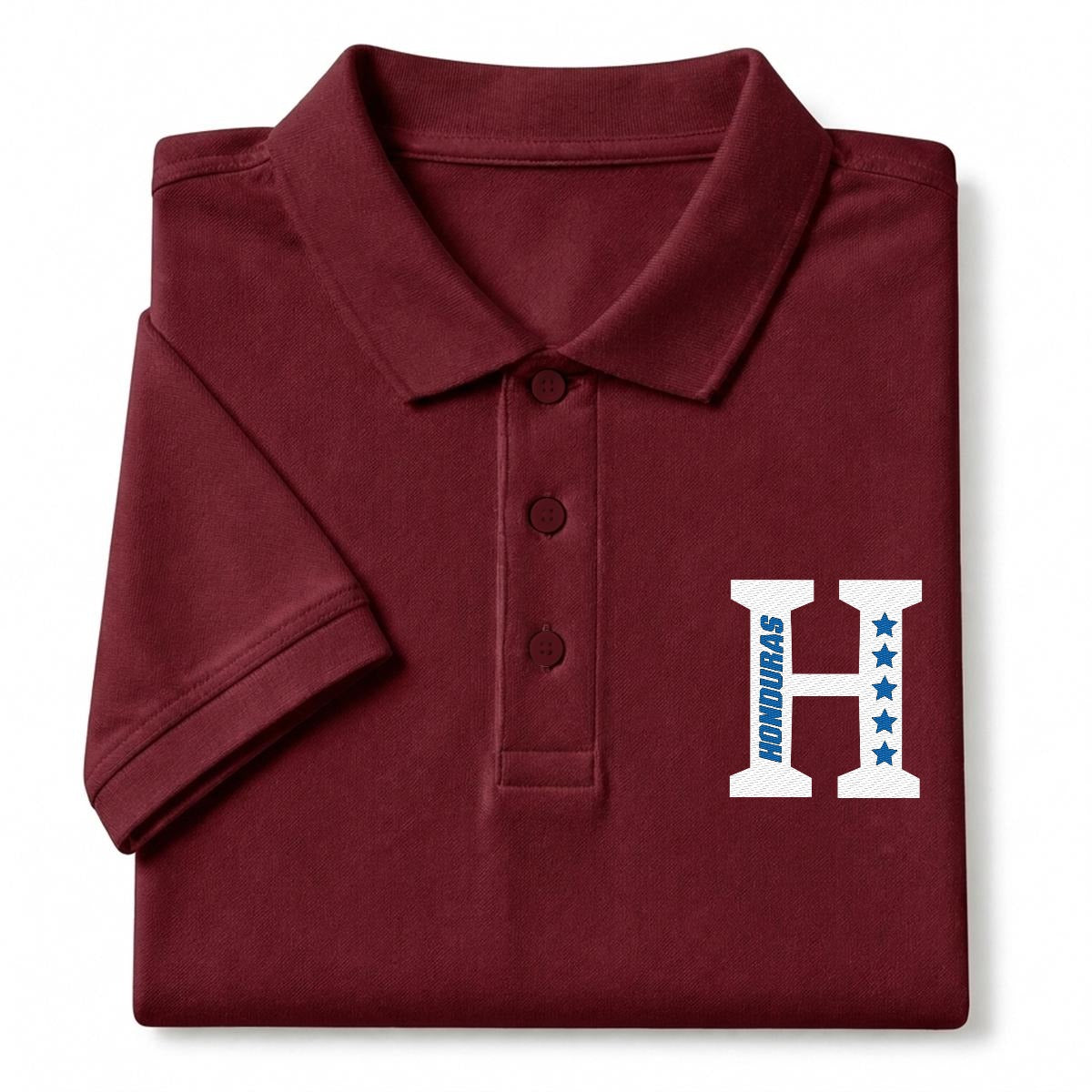 Camisa Tipo Polo de Honduras Bordado H de Cinco Estrellas