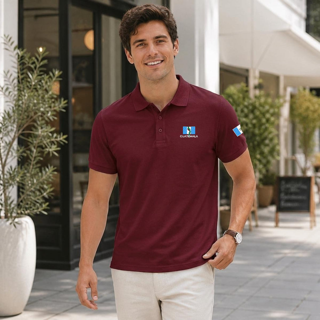 Camisa Tipo Polo de Guatemala  Bordada
